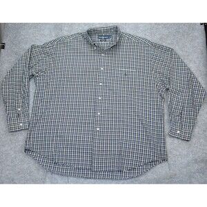 Vintage Ralph Lauren Casual BIG‎ SHIRT Mens XL Blue White plaid Button Up